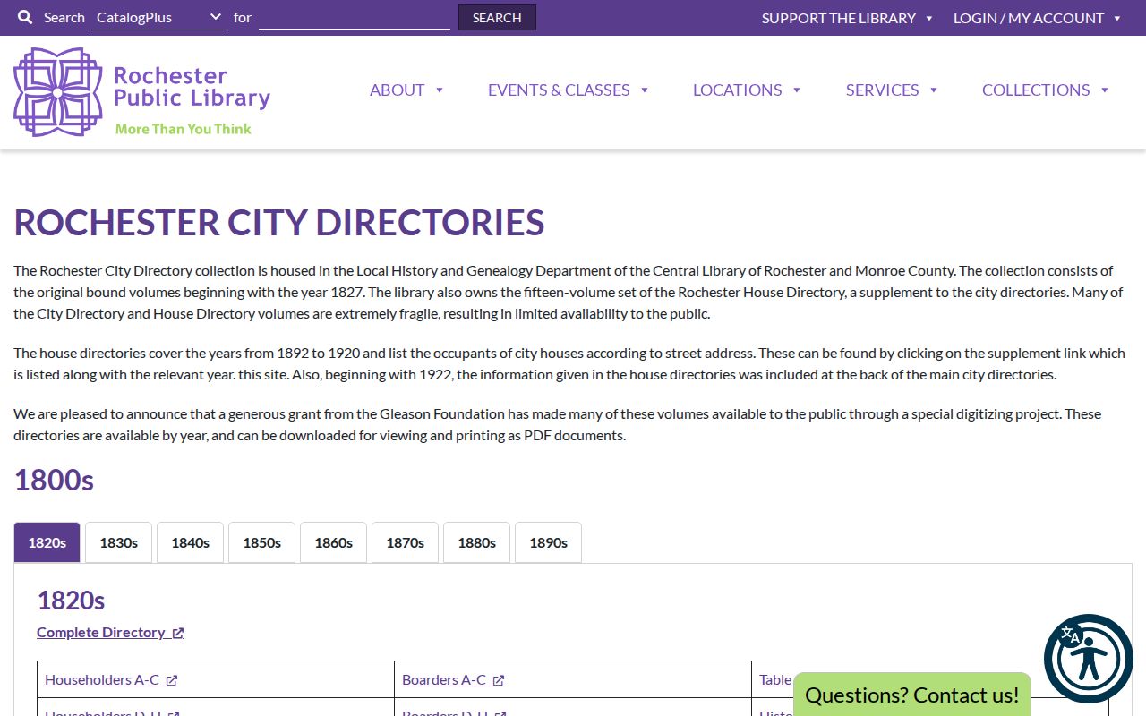 Penfield city directory research in the digitized Rochester directory collection