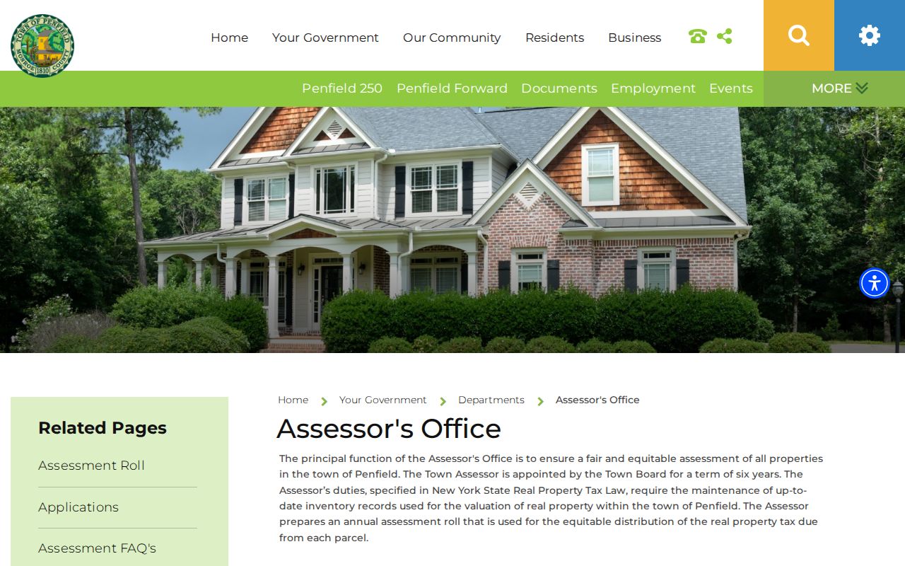 Penfield residents directory Assessor Office record source